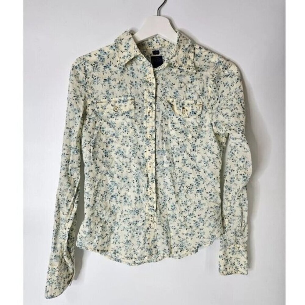 VINTAGE Y2K POLO JEANS COMPANY RL 67 Shirt Button Up Floral Print Xsmall